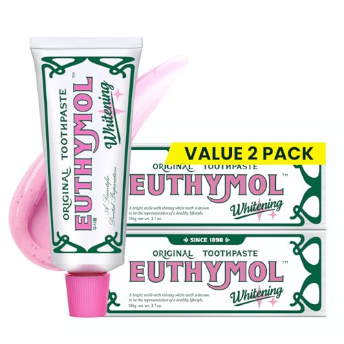 EUTHYMOL Whitening Toothpaste, Stain Removal in 2weeks | 3.7 floz*2 (2Pack) Pack of 2