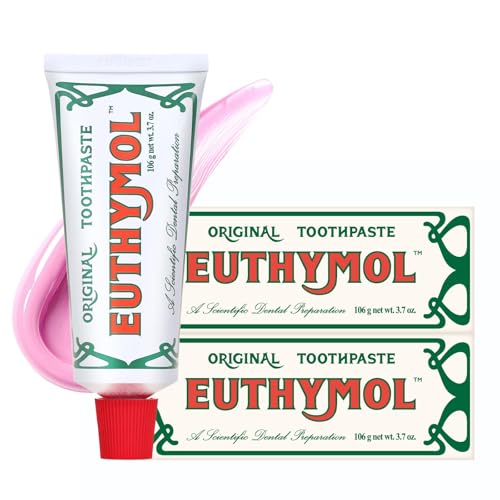 EUTHYMOL Original Pink Toothpaste, Fluoride-Free | 3.7 fl oz*2 (2 Pack) Pack of 2