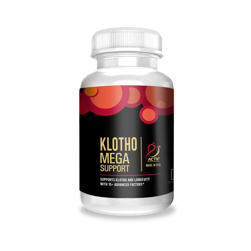 ACTIF Klotho Mega Support with 20+ Advanced Factors for Longevity Support - Non GMO, Made in USA, 90 Count