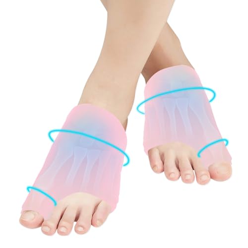 Foot Ice Packs Big Toe for Bunion Relief Gout Pain Relief, Reusable Hot & Cold Therapies Toe Ice Pack for Swelling, Sprained, Sport Injuries, Fasciitis, Post-Surgery Recovery (Pink) Pink