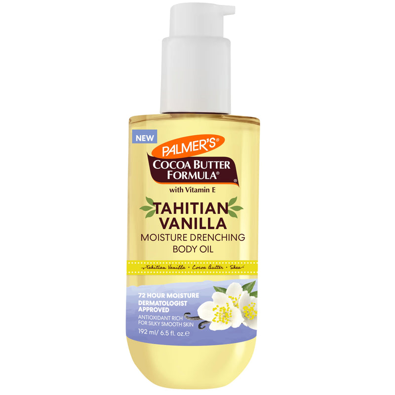 Palmer's Tahitian Vanilla Body Oil, Cocoa Butter Formula (6.5 Fl Oz) | Shea Butter & Vitamin E provide 72-hour hydration to protect, soothe dryness & soften skin. Dermatologist approved. 6.5 Fl Oz (Pack of 1)