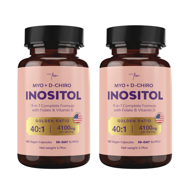 Premium Inositol Supplement Bundle - Myo-Inositol & D-Chiro Inositol Supplement for Women 4100mg (40:1 Ratio) – 9-in-1 Hormonal & Metabolic Support with Folate, Vitamin B6, B12, D3, Zinc & Chromium 180 Count (Pack of 2)