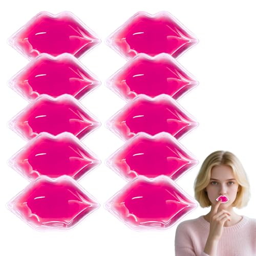 Lip Ice Pack for Injuries, Mini Small Gel Ice Pack, Hot and Cold Compress, Reduce Pain and Swelling, Dark Circles Fade, Eye Relax, Anti-Aging Lip Care Pad Gift for Girl Woman (Purple，10PCS) Purple, 10 Pcs