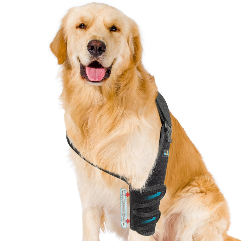 Dog Elbow Protector for Front Leg, Adjustable Shoulder Brace Metal Splint for Hygroma, Arthritis, Dysplasia Relief, Prevents Calluses & Pressure Sores from Hard Floors, Aids Wound Healing S-Right