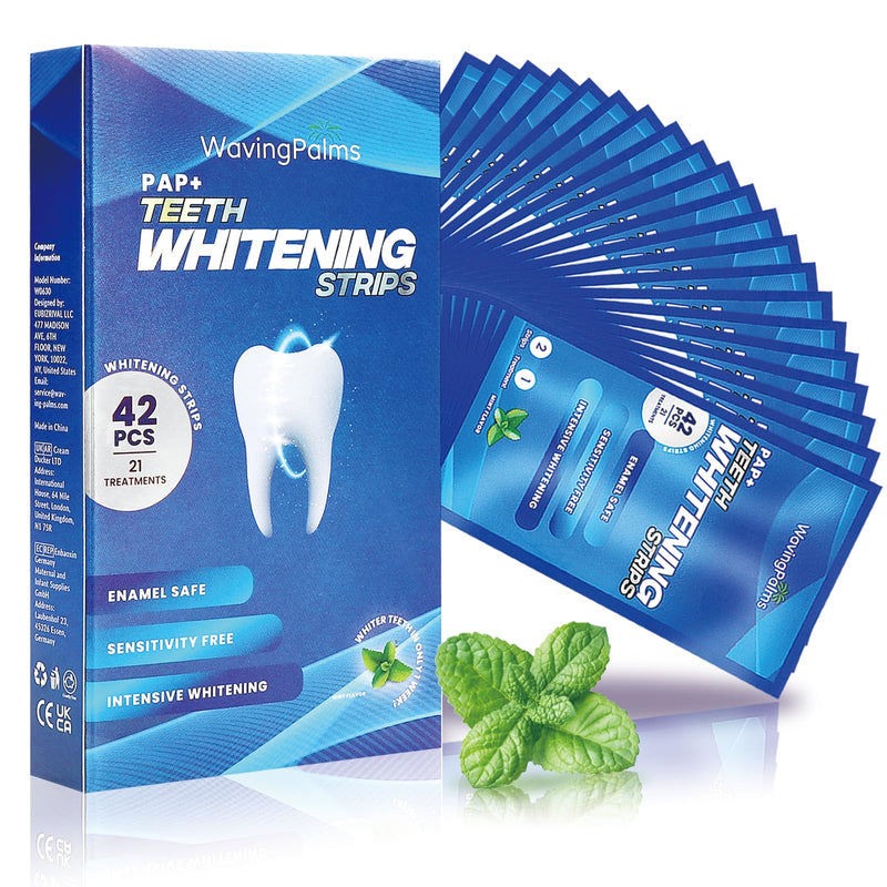 Professional Whitening Strips for Sensitive Teeth:Hydrogen Peroxide-Free Treatments - Effective & Gentle Dental Whitener (42 Count (Pack of 1), Mint) 42 Count (Pack of 1)