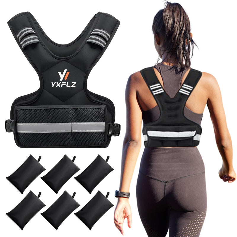 Weighted Vest Women Men - Adjustable Weighted Vest Woman with 6 Ironsand Weights, 4-10lb/11-20lb/21-32lb Vest for Walking, Running, Fitness, Strength Training, Workouts Black - BeesActive Australia