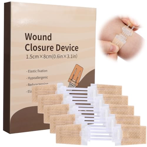 Wound Closure Strips 5Pcs Emergency Laceration Closures Butterfly Stitches Sutures Bandaids Zip Stitch Without Stitches for Hiking Camping Survival Outdoor 0.6in X 3.1in