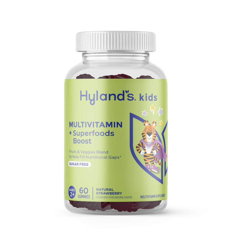Hyland's Kids Multivitamin + Superfoods Boost, Sugar Free Natural Strawberry Flavored Gummies with Fruits & Veggies Blend, 60ct Bottle - BeesActive Australia