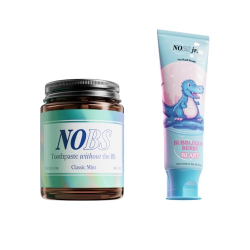 NOBS (No Bad Stuff) Toothpaste Tablets (3 Month) & NOBS Jr Bundle - Nano Hydroxyapatite, Fluoride Free, Eco & Travel Friendly - Remineralize with NHA