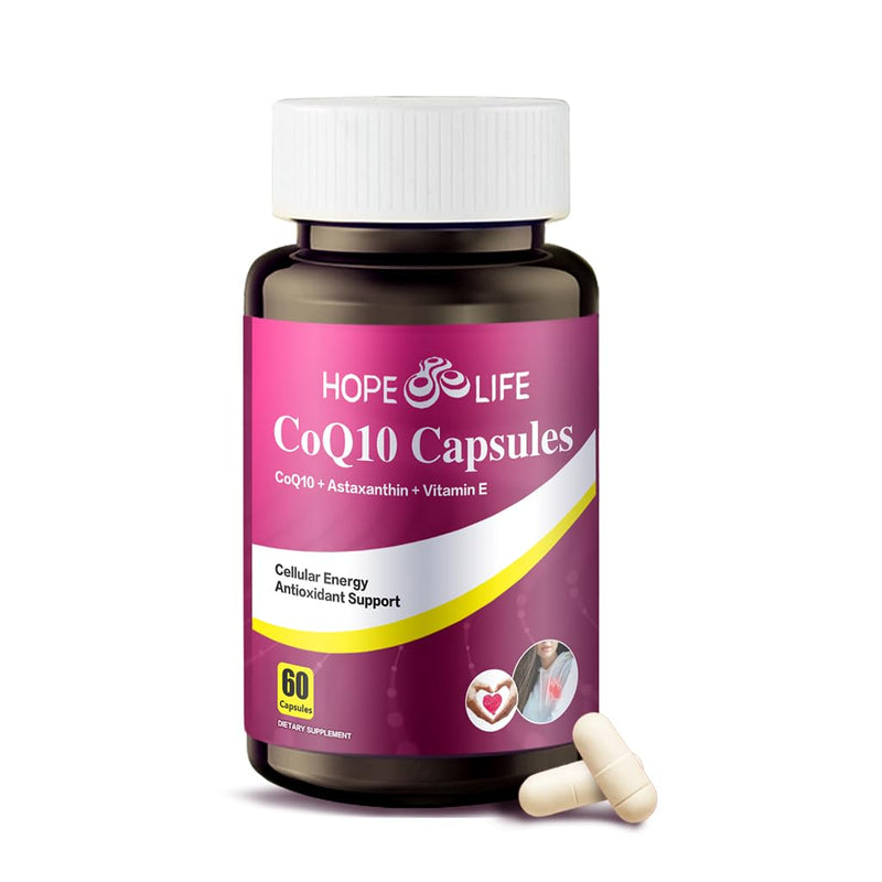 Coenzyme Q10 Supplements - 2X Better Absorption, Cellular Energy Support with Astaxanthin and Vitamin E, Antioxidant for Heart Health & Energy Production, 1 Month Supply, 60 Capsules 1 Bottles