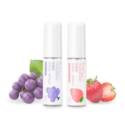 oh care Mouth Spray for Kids, Toddler Toothpaste Helper, Fluoride Free Baby Toothpaste Cavity Protection, Oral Care with Natural P113+ Antibacterial Peptide - for Newborns to Age 6(Grape&Strawberry)