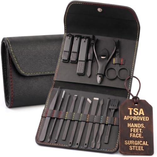 Earth & I Manicure Kit for Men: TSA Compliant Nail Clipper Grooming Set