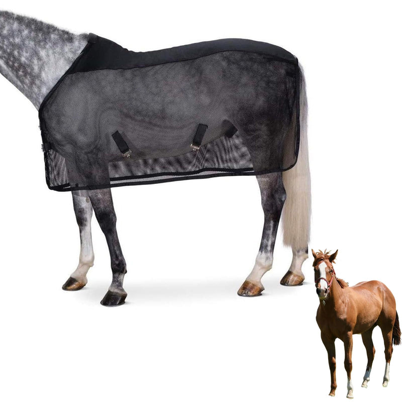 Horse Fly Sheet Breathable, Micro Mosquito Mesh with Adjustable Straps, Lightweight Nylon Equine Sheet, Prevent Fly Bites (70”-72”)