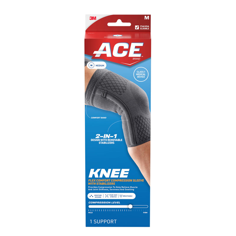 ACE Brand Flex Comfort Compression Knee Sleeve with Stabilizers Medium - BeesActive Australia