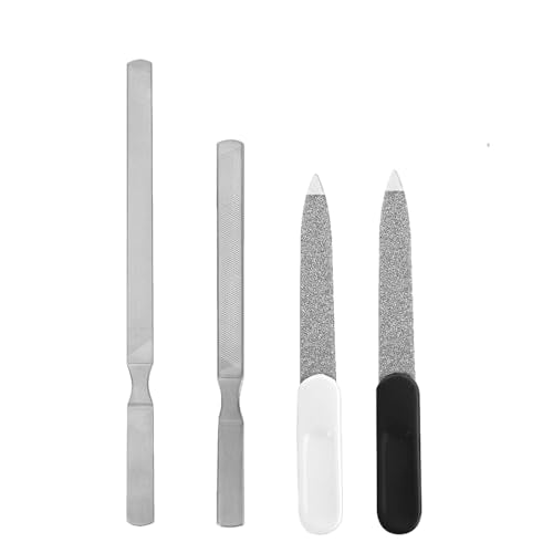 Metal Nail File Kit - 4PCS Professional Stainless Steel Long Nail Files