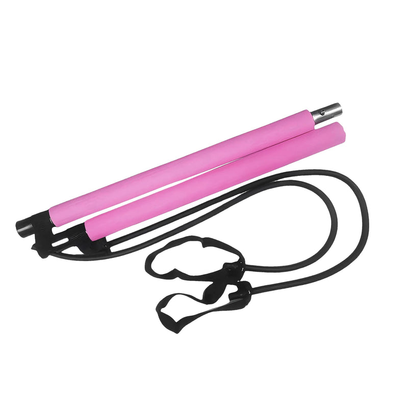 Pilates Bar Kit with Resistance Bands - Multifunctional Pilates Equipment for Women & Men Home Gym Pilates Yoga PINK - BeesActive Australia