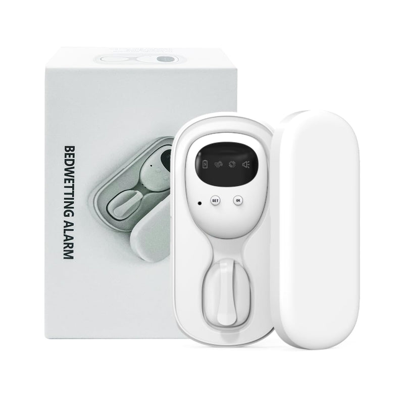 Wireless Bedwetting Alarm for Boys Girls, USB-C Rechargeable, Loud Sound, Strong Vibration, Pee Alarm, Potty Training for Kids, White