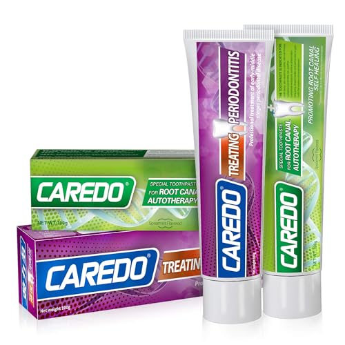 CAREDO Gum Repair & Tooth Restoration Toothpaste Set, Hydroxyapatite Fluoride Free Toothpaste for Receding Gums, Periodontitis, Root Canal Discomfort & Pulpitis Relief, for Sensitive Teeth, 2-Pack