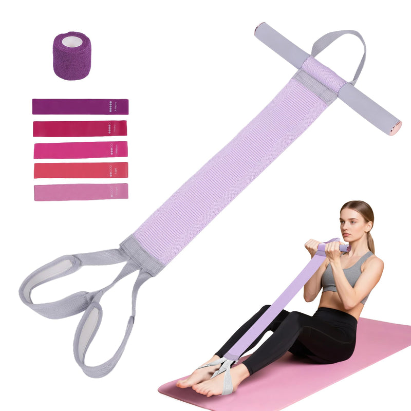 Fabric Resistance Band with Handle & Non-Slip Pedal, 120lb Foot Pedal Resistance Band, Ankle Puller Sit-up Exercise, Multifunction Fitness Resistance Bands for Full Body Toning, Abdomen/Waist/Arm/Leg - BeesActive Australia