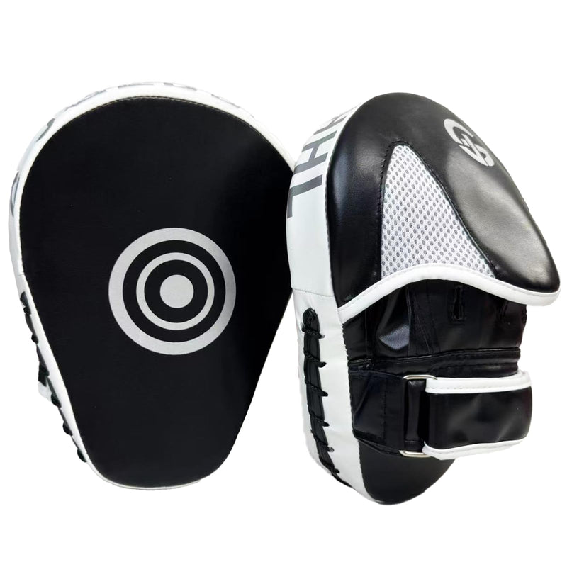 Boxing Pads Curved Punching Focus Mitts Sparring Gear for Boxing,MMA,Muay Thai,Martial Arts Training Equipment，Red/Black,2PCS BLACK