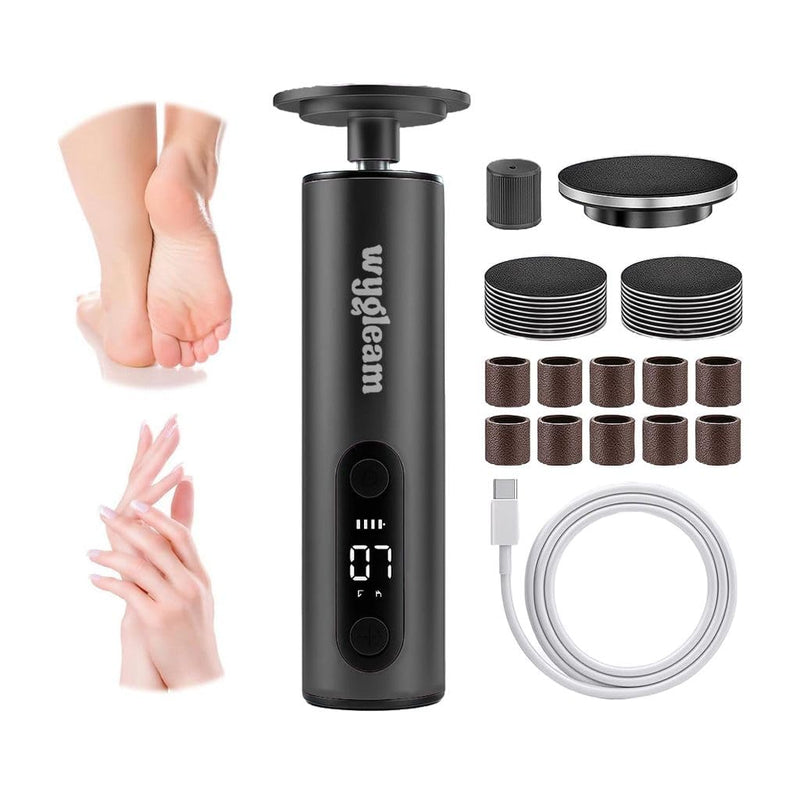 Electric Callus Remover for Feet & Nail File Drill Kit - 2 in 1 Rechargeable Pedicure Tools for Flawless Feet - Professional Foot File with 3 Speeds for Dead Skin Removal - At Home Pedicure Black - BeesActive Australia