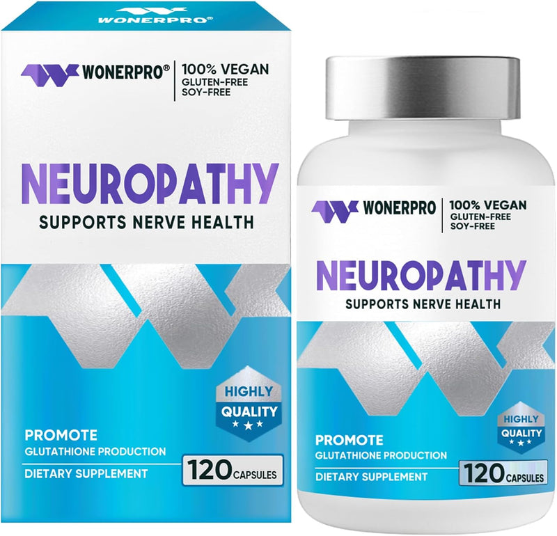 Nerve Savior for Neuropathy, Nerve Relief Support with 600mg Alpha Lipoic Acid, Soothe Discomfort for Feet Hands Legs Back & Neck 120 Capsules 120 Count (Pack of 1)