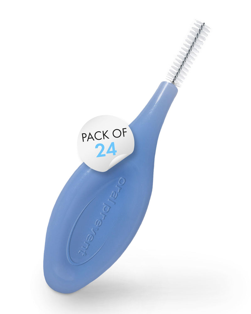 Smart Grip Interdental Brushes 0.70 mm – Blue – ISO 4 – Deep Cleaning Between Teeth – Ultra-Fine Dental Picks – 24 Pack Blue - 0.70 Mm – Iso 4