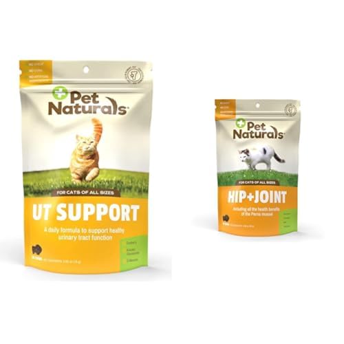 Pet Naturals Cat Health Bundle: UT Support Urinary Tract Supplement (60 Chews) & Hip and Joint Support with Glucosamine (30 Chews)