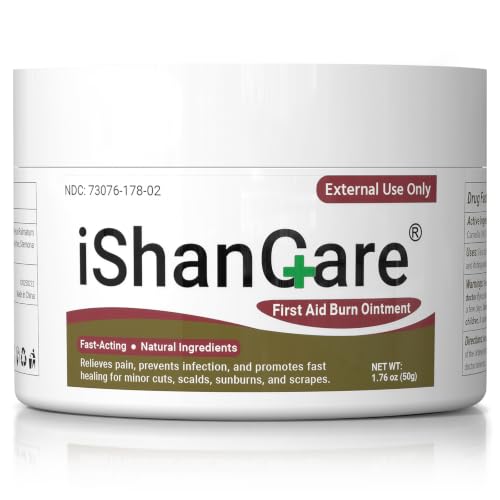 First Aid Burn Ointment with Camellia Oil, Fast-Acting Natural Relief for Burns, Sunburns, Cuts & Scrapes, Ensitive Skin Safe, 1.76oz 1.76 Ounce(50g)
