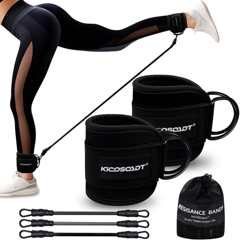 Ankle Straps for Cable Machines Women & Man(One Size),Ankle Resistance Bands with Cuffs,Home & Gym Exercise Equipment,Cable Kickback Ankle Straps