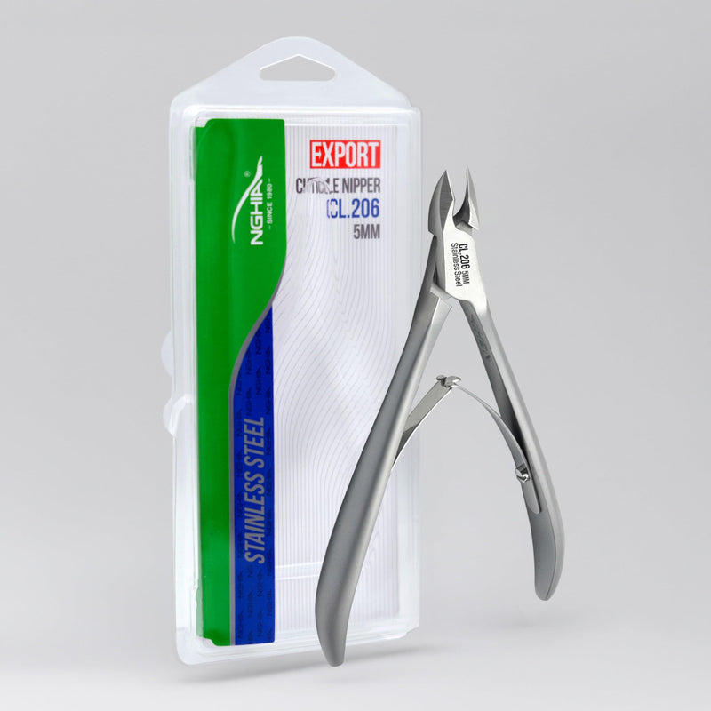 NGHIA Professional Cuticle Nipper CL-206 | Stainless Steel (5MM) | Salon Quality & Surgical Grade | Precision Cuticle Trimmer 5MM