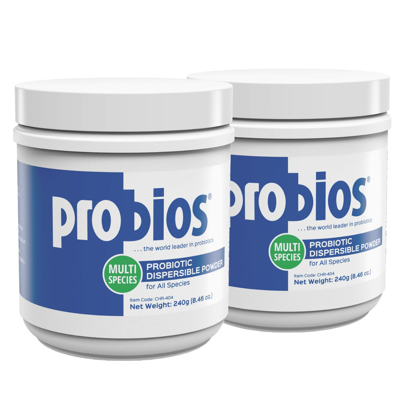 Probios Digestive Support Probiotic for Dogs, Horses, Cats, Gut Health Powder for All Species, Daily Supplement for Digestion Immune Support, 240 Grams (Pack of 2) 8.46 oz (Pack of 2)