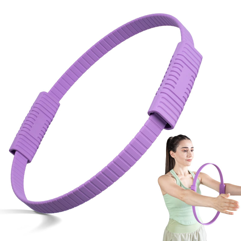 Pilates Ring Circle, 13.5" Magic Circle Ring for Women, Flexible Resistance Exercise Equipment for Toning Thighs, Legs, Arms & Core Purple