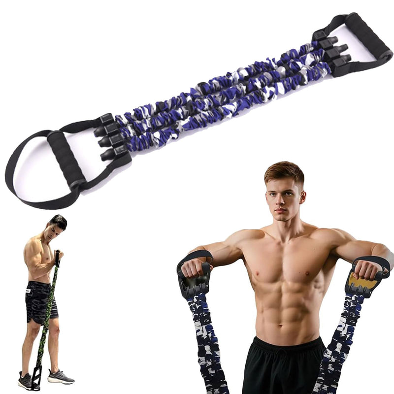 Natural Latex 3-Hole Resistance Stretcher, Fitness Resistance Bands Pedal Ankle Puller, Stretch Pedal Puller Exercise Equipment for Exerciser, AB Training Auxiliary Device, Fitness Training Blue - BeesActive Australia