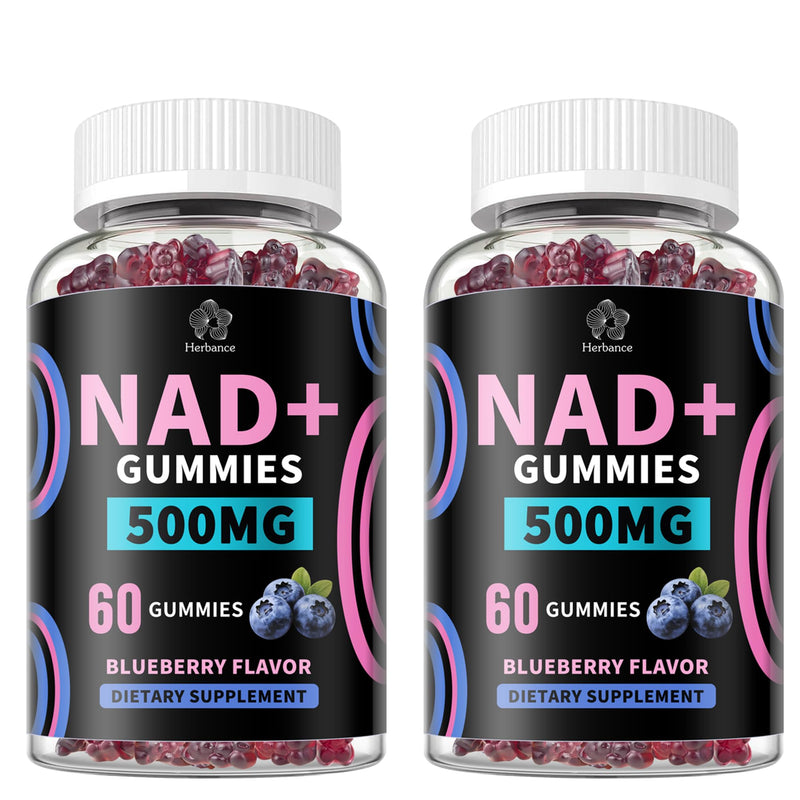 NAD+ Gummies, Liposomal NAD Supplement for Women, Ultra High Absorption Pure 500mg NAD Plus Gummies - Supports Cellular Renewal, Energy and Radiant Skin Health - 2 Pack, Blueberry Flavor 120 Count (Pack of 1)