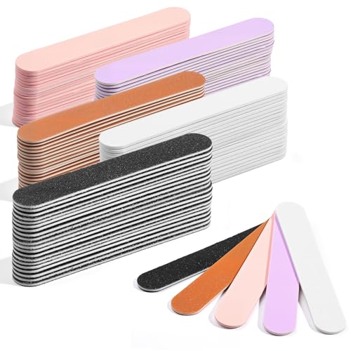 Makartt Mini Nail Files 100/180 Grit - 100PCS Disposable Emery Boards 100/180 Grit-100pcs Multicolor