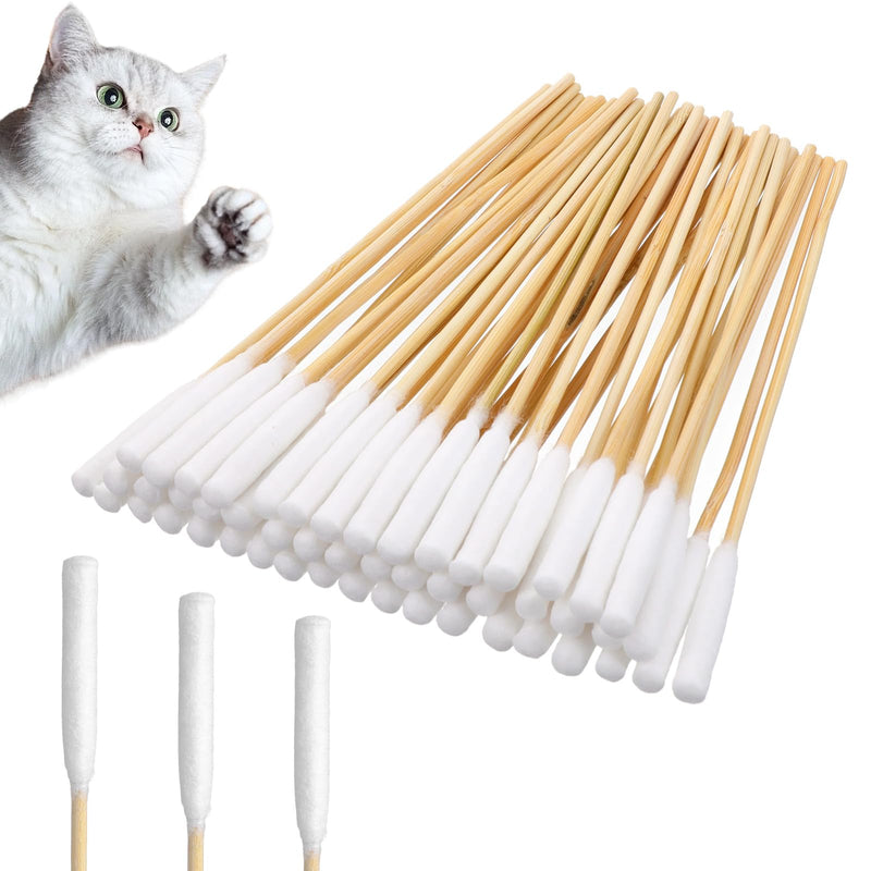 100 Pcs Large Cotton Swabs 6 Inch Dog Ear Swabs with Bamboo Handle for Dogs Soft Cotton Gentle and Lint-Free Dog Ears Clean Tips for Ear Cleaning Pet Care