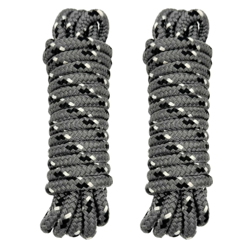 BABZ Premium Double Braided Nylon Dock Line, 1 Looped End, 3/8in x 15ft, Grey, 2 Pack - BeesActive Australia