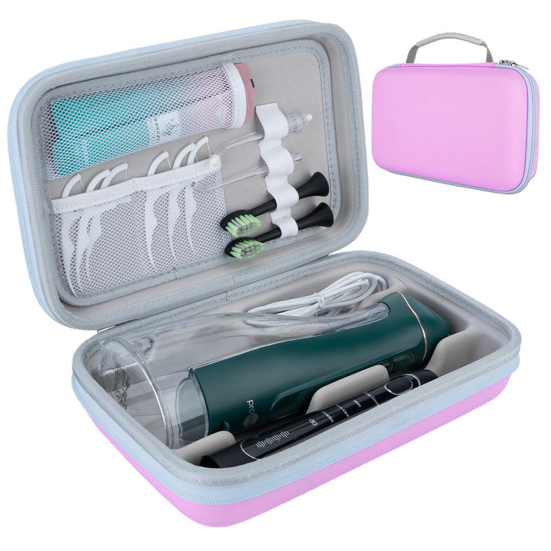 SMYV Water Flosser Travel Case, Portable Dental Oral Irrigator Travel Organizer, Hard Eva Storage Bag for Flosser, Electric Toothbrush, Toothpaset and Irrigator Accessories (Case Only) - Pink - BeesActive Australia