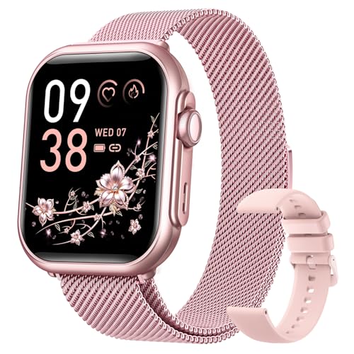 Smart Watches for Women (Android/iPhone), 1.83" HD Smart Watch with Calls/Messages/Notifications, Sleep/Heart Rate/SpO2/Blood Pressure Monitor, 110+ Sports Modes Fitness Tracker Watch, 1000mAh Battery Blush-Pink