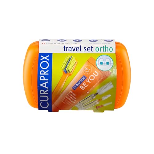 Curaprox Ortho Travel Set, Orange, Set with CS 5460 Ortho, Toothpaste, IDB