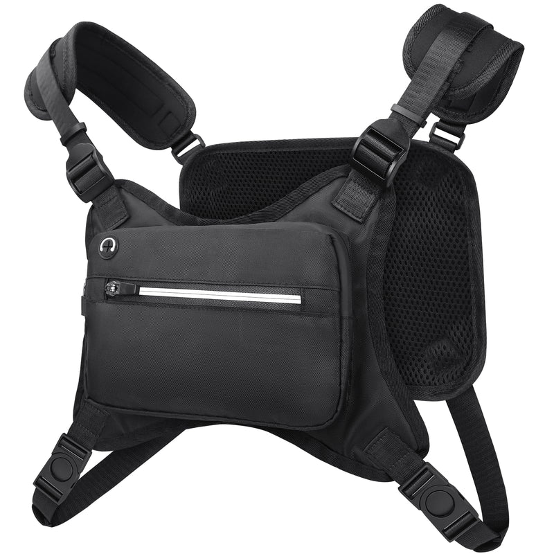 Outdoor Sports Chest Bag for Men,Lightweight Chest Pack with Reflective Strip,Built-In Phone Holder & Extra Storage,Running Vest Bag for Running Hiking Cycling - BeesActive Australia