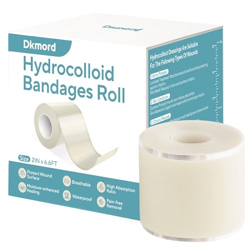 Hydrocolloid Bandages for Wound Care Dressing, 6.6ft Hydrocolloid Roll 2in x 6.6ft
