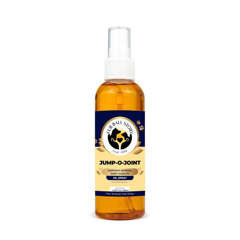 Fur Ball Story Jump-O-Joint Oil Spray - Muscle & Joint Massage Oil for Dogs & Cats | Supports Active Lifestyle (3.38 fl Oz)