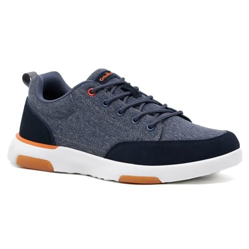 OrthoComfoot Men's Orthopedic Cushioned Walking Shoes with Arch Support, Plantar Fasciitis Relief, Breathable Orthotic Fashion Sneakers for All-Day Standing & Heel Pain 10 W3-denim