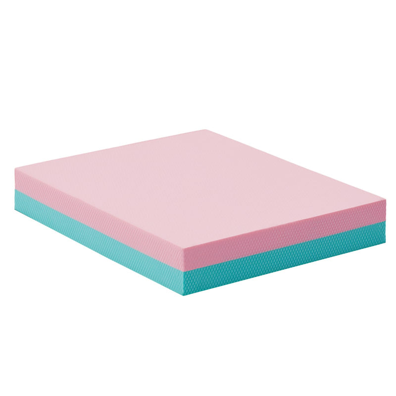 Balance Pad- High-Density Foam Cushion Mat for Yoga, Exercise & Fitness, Non-Slip Stability Trainer for Core Workouts, Thick Foam Balance Board (16x13x2.4 Inches) Pink & Light Blue