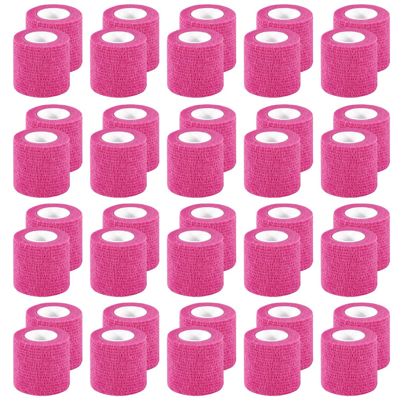 40 Rolls Self Adhesive Bandage Wrap, 2 Inch x 5 Yards Elastic Self Athletic Tape,Pink Adherent Wraps,Breathable Stretch Bandage Wrap Sports for Sprain,Sports,Pets,Wrist,Ankle(Pink) - BeesActive Australia