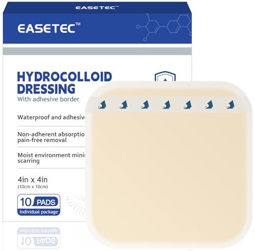 Hydrocolloid Bandages 4"x4",10 Packs, Waterproof Self‑Adhesive Pad 4IN * 4IN-10 PCS
