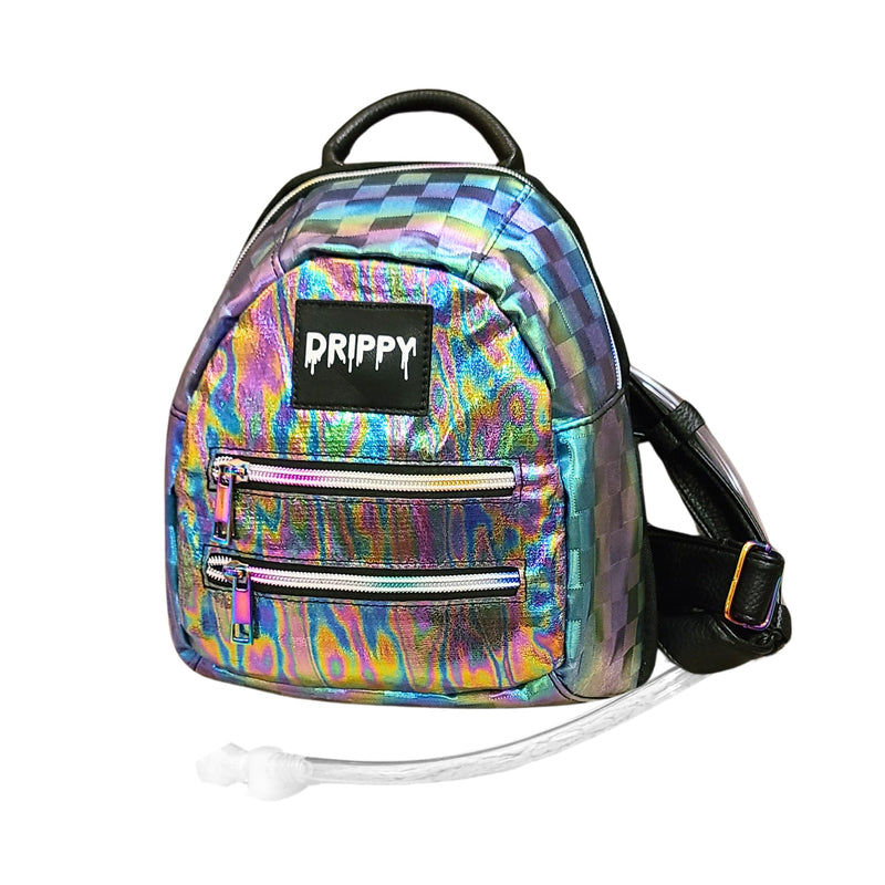 Mini Rave Hydration Pack - Hydropack Backpack for Women & Men – 1.5L Leakproof Bladder – Rave Essentials and Accessories - Hydro Pack for Music & EDM Festivals - Oil Slick - BeesActive Australia