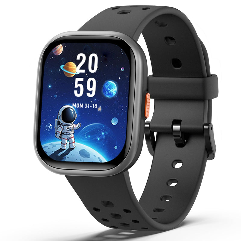 teslahero Upgraded Kids Smart Watch Fitness Tracker, 1.85" Screen with 12 Puzzle Games, Heart Rate Sleep Monitor, Pedometer, Waterproof Activity Tracker with/Without APP for Boys Girls Black - BeesActive Australia